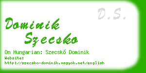dominik szecsko business card