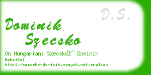 dominik szecsko business card